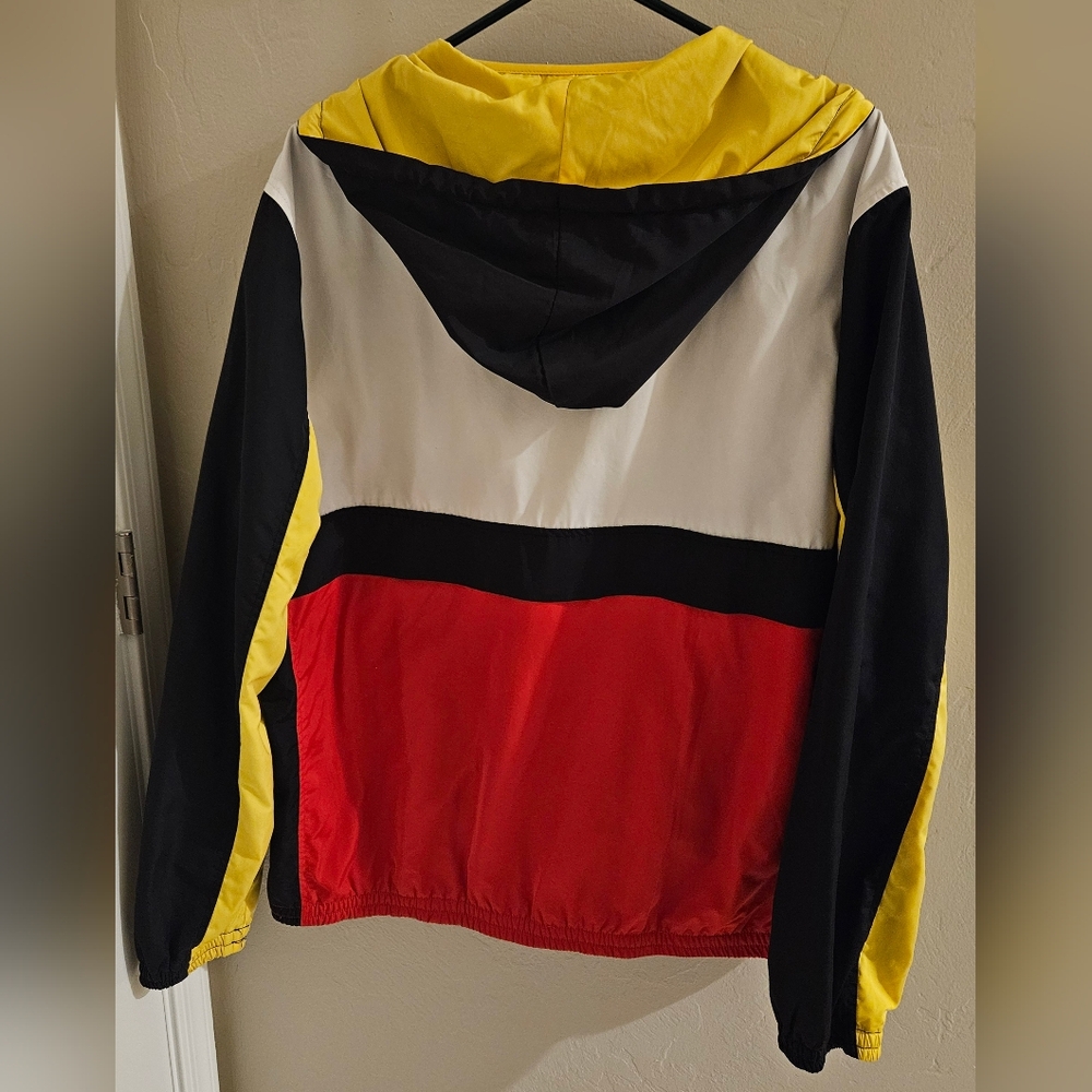 Forever 21 Men's Rain Jacket Windbreaker Red Black Yellow White XL - Picture 2 of 10